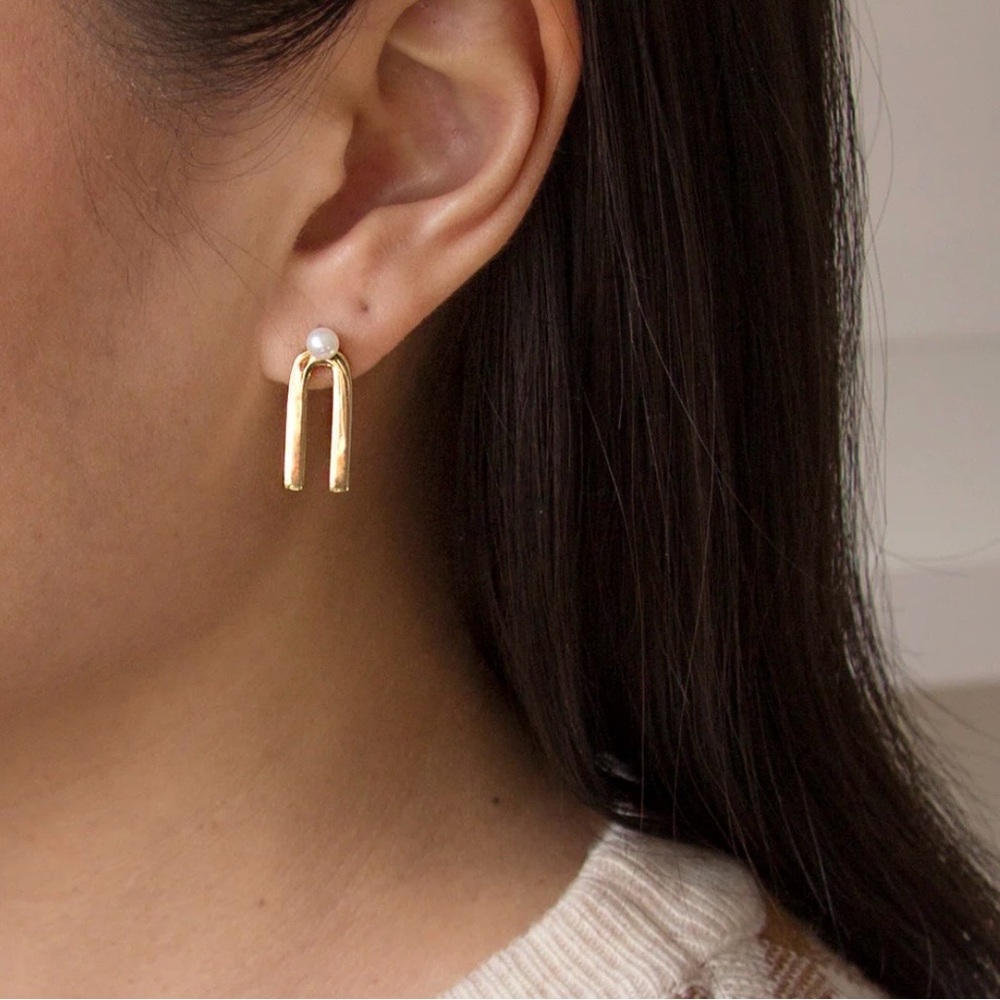 Jewels & Aces Arc Ear Jackets + Luna Crescent Moon Studs Set